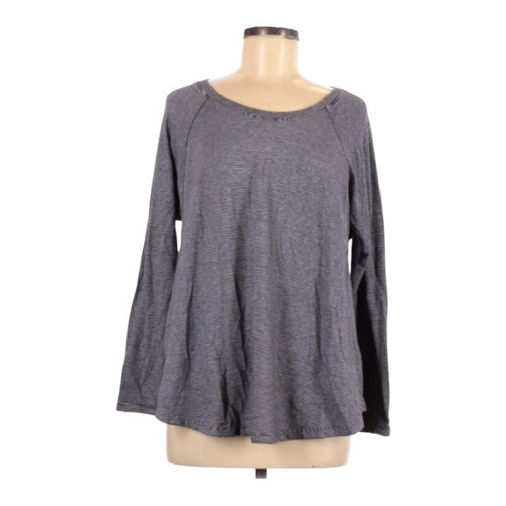Tommy Hilfiger Sport M blue white stripe crew‎ neck long sleeve A line top